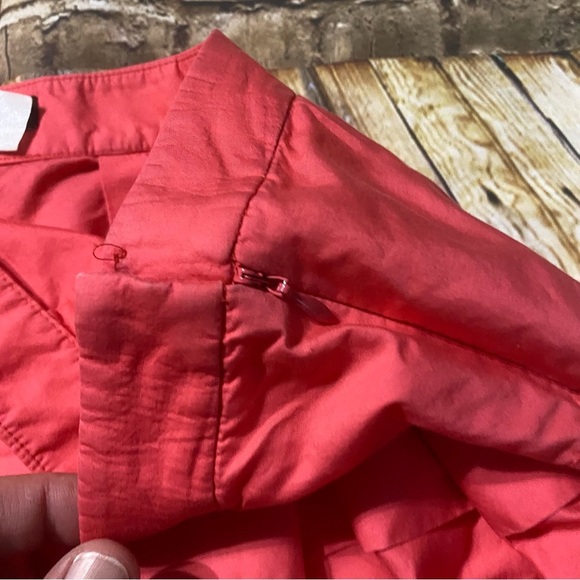 J Crew Coral Pink Cotton Tiered Ruffle Side Zip Skirt - Picture 3 of 5